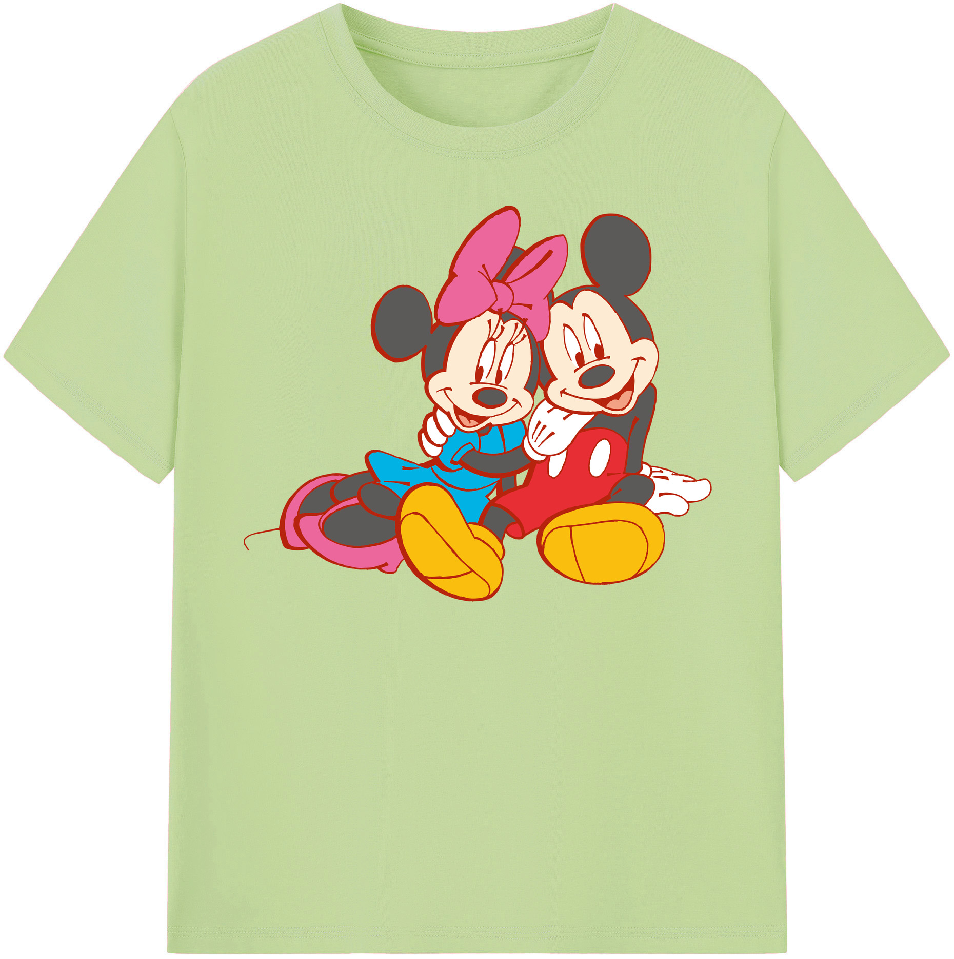 （画像用） ミッキーマウス Mickey Mouse 綿100％半袖Tシャツ（フロントプリント）